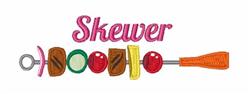 Skewer - 4x4 skewer beginner-friendly machine embroidery design for kitchen tea towels