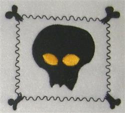 detailed halloween skull machine embroidery pattern - Skull Stamp for reusable tote bags