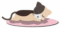 kitten beginner-friendly machine embroidery - Sleeping Cat for patchwork quilt blocks