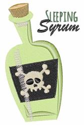 Sleeping Syrum - 4x4 witch detailed machine embroidery design for kitchen tea towels