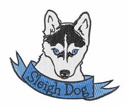 detailed puppy dog machine embroidery pattern - Sleigh Dog for reusable tote bags