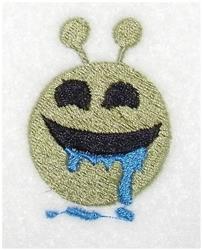alien quick stitch machine embroidery - Sloppy Alien perfect for reusable tote bags