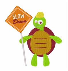 detailed down machine digital embroidery pattern - Slow Down perfect for kitchen aprons