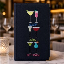Slurp Drink - 5x7 drink beginner-friendly embroidery design for Cocktail Menu Covers