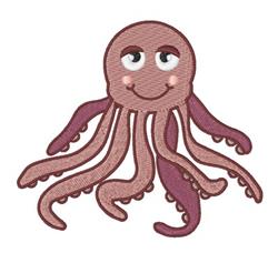 Smiling Octopus - 4x4 octopu detailed machine embroidery design for cute baby onesies