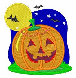 Smiling Pumpkin - 4x4 pumpkin detailed embroidery design for decorative pillow covers