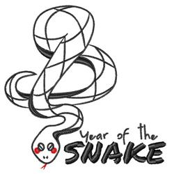 Playful snake design with minimalist black outlines and whimsical red accents, featuring 'Year of the SNAKE' text.