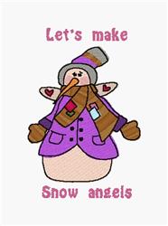 Snow Angels - 5x7 angel detailed machine embroidery design for kitchen tea towels