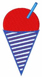 Snow Cone - 4x4 cone beginner-friendly machine embroidery design for kitchen tea towels