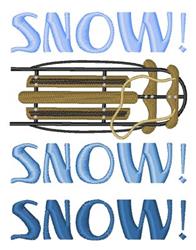Snow Sled - 5x7 sled detailed machine embroidery design for patchwork quilt blocks