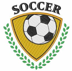 leaf detailed machine digital embroidery - Soccer Crest perfect for Sports Bags