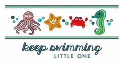 detailed starfish machine embroidery pattern - Something Fishy Border for kitchen aprons