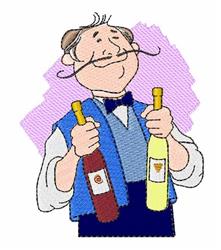 detailed sommelier machine embroidery pattern - Sommelier perfect for kitchen aprons