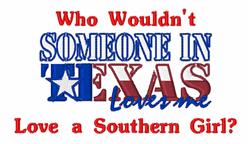 Bold text in red, white, and blue showcasing Southern pride with a playful mix of script and block styles.