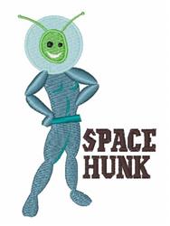 beginner-friendly hunk machine embroidery pattern - Space Hunk for kitchen tea towels