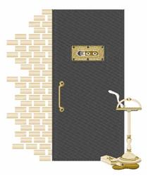 door detailed machine digital embroidery - Speak Easy Door perfect for outdoor signs