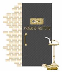 Speak Easy Door - 5x7 door detailed machine embroidery design for welcome mats