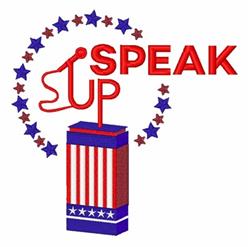 Speak Up - 5x7 star detailed machine embroidery design perfect for Party Decorations
