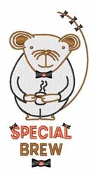 detailed brew machine embroidery pattern - Special Brew for decorative tea towels