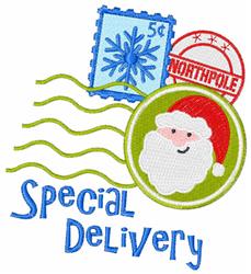 Special Delivery - 5x7 Santa Claus detailed embroidery design for cute baby onesies