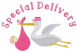 detailed bird machine embroidery pattern - Special Delivery perfect for Nursery Decor