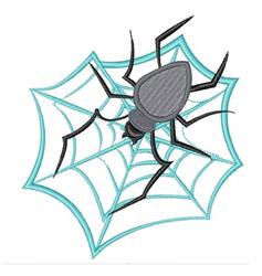 spider beginner-friendly machine embroidery - Spider In Web for reusable tote bags