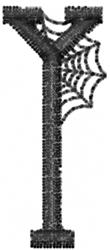 Spider Web Y - 4x4 spider quick stitch machine embroidery design for reusable tote bags