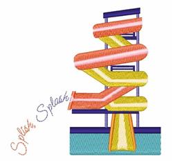 Splish Splash Slide - 5x7 slide detailed embroidery design for Summer Camp T-Shirts