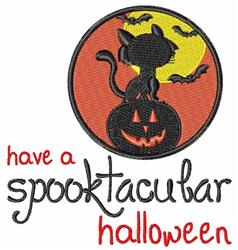 Spooktacular - 5x7 cat detailed machine embroidery design for decorative pillow covers