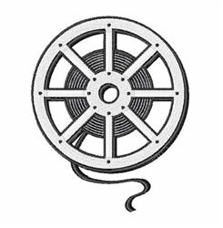 Spool of thread with multiple spokes, neatly wrapped in a monochrome color scheme, features a clean design.