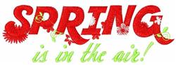 Spring-themed text design featuring bold red 'SPRING' with green accents and floral motifs, perfect for a cheerful decor.