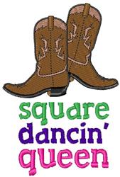 detailed queen machine embroidery pattern - Square Dancin Queen for kitchen aprons