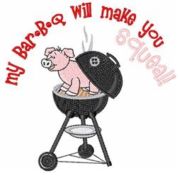 Squeal - 5x7 squeal detailed machine embroidery design perfect for kitchen tea towels