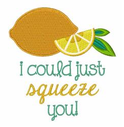 Squeeze You - 4x4 leaf detailed machine embroidery design for kitchen tea towels