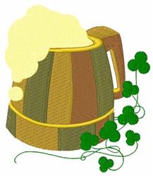 leaf detailed machine embroidery - St. Patricks Beer perfect for kitchen tea towels