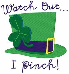 St. Patricks Pinch Hat - 4x4 shamrock detailed embroidery design for decorative pillow covers