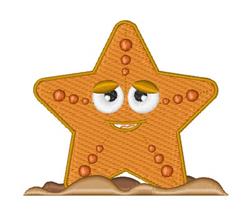 starfish beginner-friendly machine embroidery - Starfish perfect for kitchen tea towels