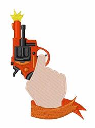Starter Pistol - 5x7 pistol detailed machine embroidery design perfect for Yoga Mats