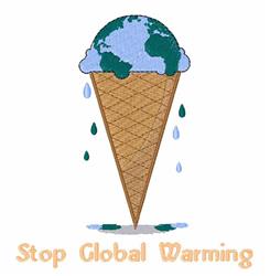 detailed warming machine embroidery pattern - Stop Global Warming perfect for Jackets