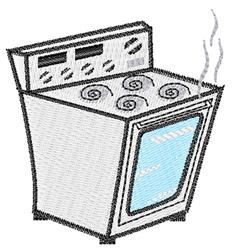 beginner-friendly stove machine embroidery pattern - Stove perfect for kitchen aprons