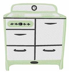 Stove - 4x4 stove detailed machine embroidery design perfect for kitchen tea towels