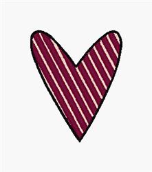heart beginner-friendly machine embroidery - Striped Heart for decorative pillow covers