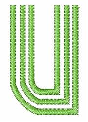 quick stitch case machine embroidery pattern - Striped Lower Case u for decorative pillow covers