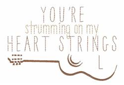 Strumming My Strings - 5x7 heart quick stitch embroidery design for reusable tote bags