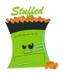 detailed halloween monster machine embroidery pattern - Stuffed Bag for kitchen tea towels