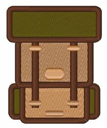 Stylized backpack with a green flap, beige body, and brown straps, perfect for playful youth-themed designs.