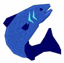 Playful stylized fish in vibrant blue shades with a simple shape, showcasing movement and whimsy.