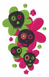detailed halloween skull machine embroidery pattern - Sugar Skulls for kitchen tea towels