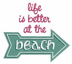 Playful text design in pink and white framed by a cheerful green arrow, perfect for summer themes.