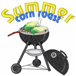 Summer Corn Roast - 4x4 roast detailed machine embroidery design for kitchen aprons